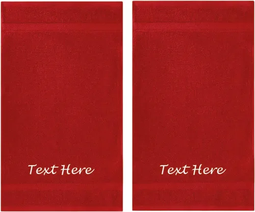 Vista 110 de Juego de Toallas Personalizadas con Texto Bordado - Paquete de 2 Sábanas de Baño de Algodón Turco Altamente Absorbentes y Súper Suaves para Spa