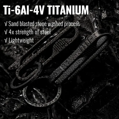 Vista 8 de KeyUnity KM03 Titanio Llavero Clip Cinturón Loop Llavero Titular con Llavero Desmontable para Cinturón de Servicio