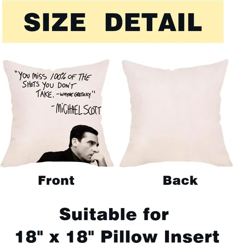 Funda de almohada decorativa con cita de granja, divertida funda de cojín de Michael Scott, decoración cuadrada de temporada para el hogar, sofá