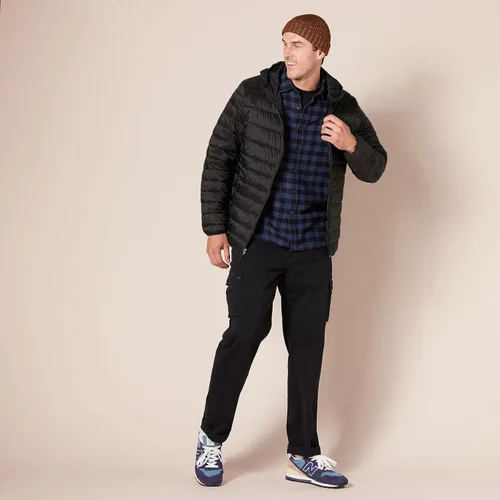 Vista 8 de Tienda Essentials Chaqueta acolchada con capucha ligera y resistente al agua para hombre