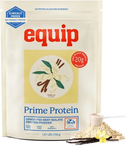 Equip Foods - Polvo de proteína limpia de carne de res alimentada con pasto, apto para dieta carnívora, paleo y keto, sin gluten ni lácteos, 30