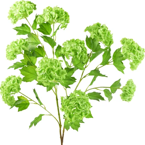 Vista 23 de FiveSeasonStuff Flores de hortensias de seda Real Touch, 2 flores artificiales grandes de tallo largo para arreglos florales (naranja otoño)