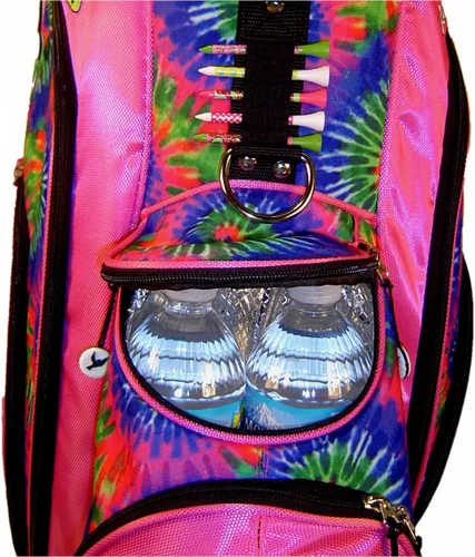 Vista 3 de Birdie Babe Bolsa de golf para mujer, bolsa de golf híbrida con soporte para mujer, color rosa