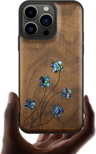 Vista 17 de Carveit Funda protectora de madera de diseñador para iPhone 13 Pro (grabado de madera e incrustaciones de carcasa), compatible con 13 Pro MagSafe