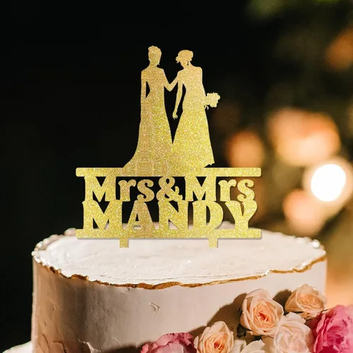 Vista 16 de Lesbian Marriage Cake Topper for Wedding Mrs And Mrs Cake Topper Two Women Silhouette Wedding Cake Topper Hers And Hers Engagement Cake Toppers