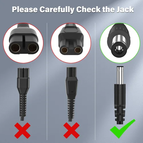 Vista 2 de Cable de alimentación de 8 V con certificación UL para Philips MG3750 MG3760 Cargador de repuesto para Norelco HQ840 Adaptador AC/DC compatible
