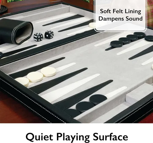 Vista 5 de Mainstreet Classics by GLD Products Juego de mesa Backgammon de 15 pulgadas, negro/blanco