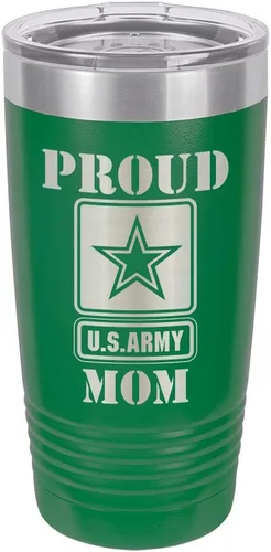 Vista 15 de PROUD ARMY MOM BLUE Vaso de bebida de 20 oz con pajita Taza de viaje grabada con láser con citas divertidas Comparar con Yeti Rambler Idea