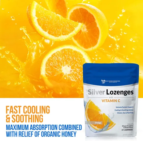 Vista 6 de Pastillas de plata con vitamina C – Plata coloidal de 60 ppm de plata coloidal, miel orgánica y vitamina C suplemento mineral gotas para apoyar
