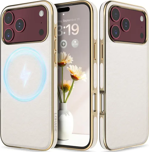 LOHASIC Funda de piel de lujo para iPhone 18 Pro Max/iPhone 17 Pro Max Beige
