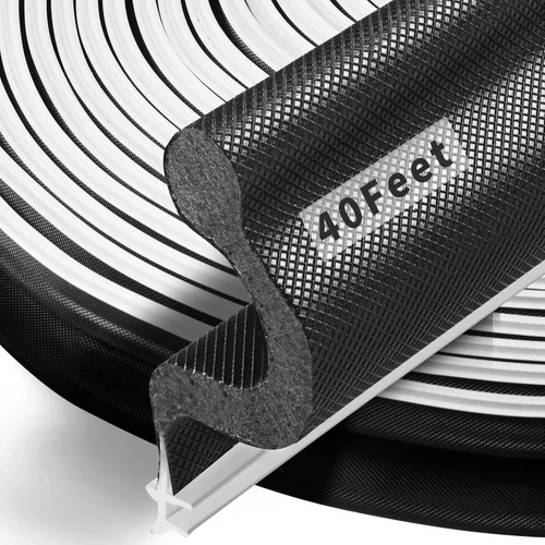 Vista 15 de Tira de sellado de puerta de alcance de 19.7 pies de largo, burlete de repuesto en forma de V para aislamiento de marco de puerta, fácil de cortar a