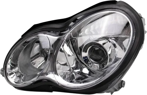 Vista 8 de TRQ Juego de Conjunto de Ensamble de Faros de 2 Piezas de Desempeño Halógeno con Marco Cromado Conductor y Lado del Pasajero Compatible con Mercedes