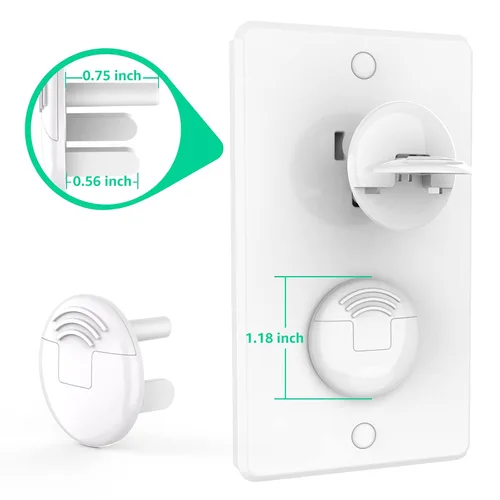 Vista 4 de Cubiertas para enchufes a prueba de bebés con mango oculto (paquete de 32) Fundas para enchufes a prueba de niños Cubiertas para enchufes eléctricos