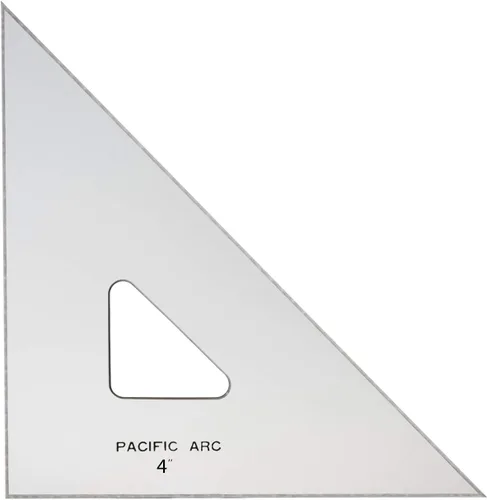 Vista 18 de Triángulo de Dibujo Pacific Arc, 24 Pulgadas, 45/90 Grados, Acrílico Transparente