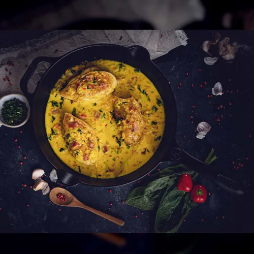 Vista 6 de Victoria Victoria - Sartén de hierro fundido de 12 pulgadas con mango largo y asa de bucle, presazonada con aceite de linaza, fabricada en Colombia