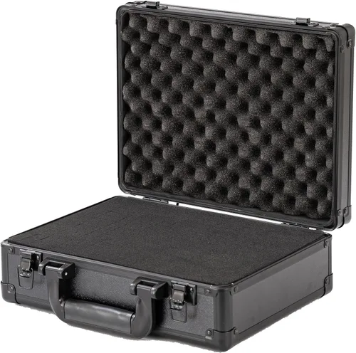 Funda rígida pequeña con interior de espuma Pluck para Pisto L, GoPro, micrófono, cámara y más, tamaño exterior de 12.2 x 9 x 4.5 pulgadas, color