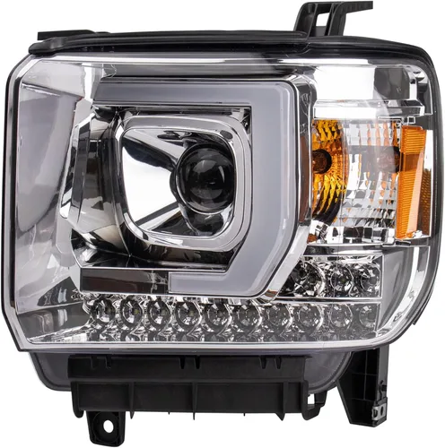 Vista 111 de TRQ Juego de Conjunto de Ensamble de Faros de 2 Piezas de Desempeño Halógeno con Marco Cromado Conductor y Lado del Pasajero Compatible con Mercedes