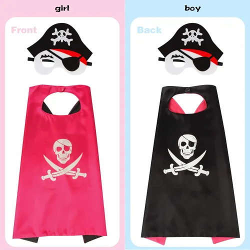 Vista 4 de Juego de disfraz de pirata para niños juego de pirata juego de rol juego de disfraces piratas kit de accesorios piratas cosplay de pirata juego