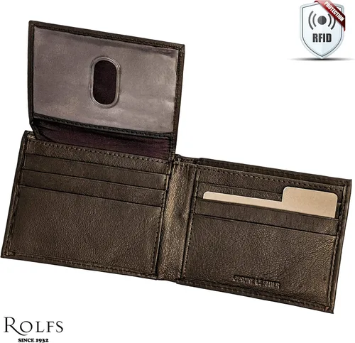Vista 2 de Rolfs Bifold Wallet for Mens, RFID Blocking Genuine Leather Men Wallet, 4.25 x 3.25 Inch Slim, Compact and Lightweight