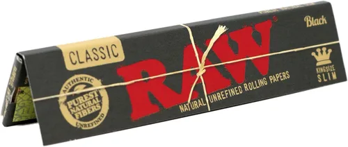 Vista 3 de RAW Classic Black King Size Slim Natural - Papel de liar ultrafino de 4.331 in (4.331 in) (50 unidades)