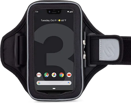 Vista 3 de Sporteer Velocity V8 - Brazalete para correr - Se adapta a fundas grandes - Soporte delgado sin rebote para iPhone 17/16/15 Pro Max y Plus, Galaxy