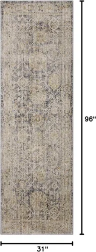 Vista 214 de Loloi Jean Stoffer Katherine Collection KES-02 Ocean/Coral 2'-7'' x 10'-0'', .25" Pile Height, Runner Rug