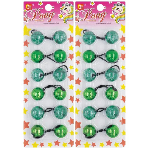 Vista 18 de 12 ligas para el cabello de 0.98 pulgadas (0.984 in), accesorios para el cabello para niñas, brillos galácticos con purpurina y bolas, soportes