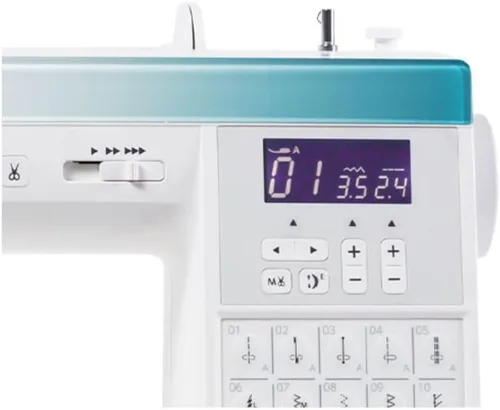 Vista 3 de Janome Sewist 780DC - Máquina de coser computarizada con 80 puntadas integradas, 3 ojales de un solo paso y enhebrador de agujas integrado