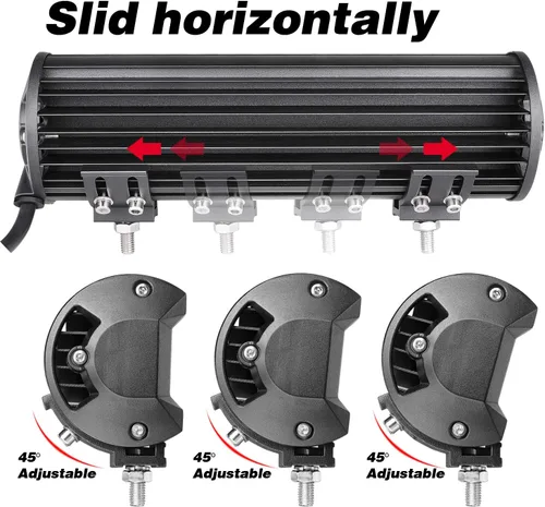 Vista 3 de Soportes de montaje de barra de luz LED, 2 piezas, kit de soporte de montaje inferior ajustable para luces LED de vaina, cubos, barra de luz