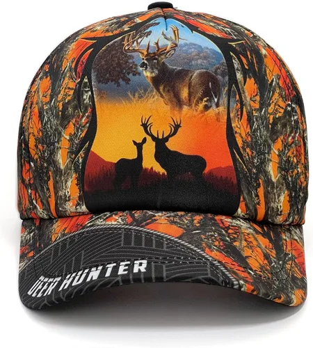 CleveFit Gorra de béisbol de caza de ciervos ajustable, hebilla de acero, sombrero de papá talla única para todos, diseño único para exteriores,