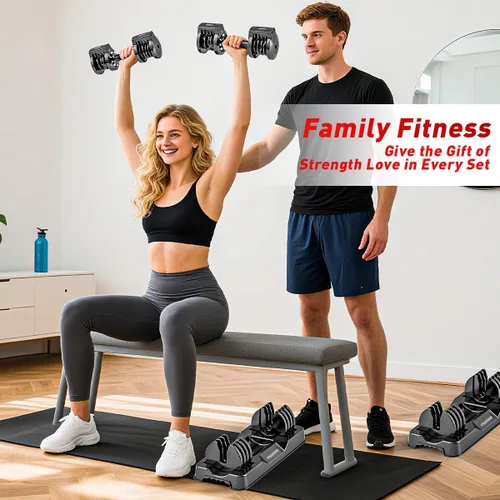 Vista 6 de 25/55lb Pair Adjustable Dumbbell Set, Adjustable Dumbbells Set of 2, 5 in 1/10 in 1 Free Weights Dumbbells Set with Anti-Slip Texture Handle