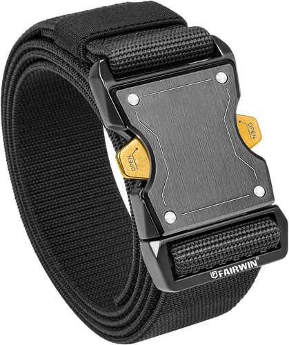 Vista 10 de FAIRWIN Cinturón Táctico, Estilo Militar Webbing Riggers Web Gun Belt con Hebilla de Metal de Liberación Rápida de Servicio Pesado