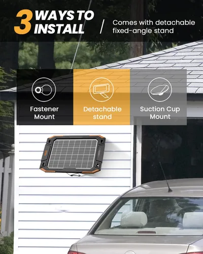 Vista 6 de BALDR Cargador de batería solar de 12 V, mantenedor de batería de doble cara impermeable de 13 W, cargador de goteo IP67 MPPT para automóvil