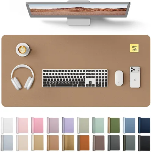 Vista 81 de YSAGi Protector de cuero para escritorio, alfombrilla de escritorio de oficina, alfombrilla grande para mouse, antideslizante, de piel sintética