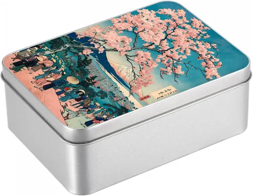 Vista 27 de Caja de lata de metal con tapa, contenedor de almacenamiento rectangular vacío de hojalata, estuche de lata portátil ligero para manualidades
