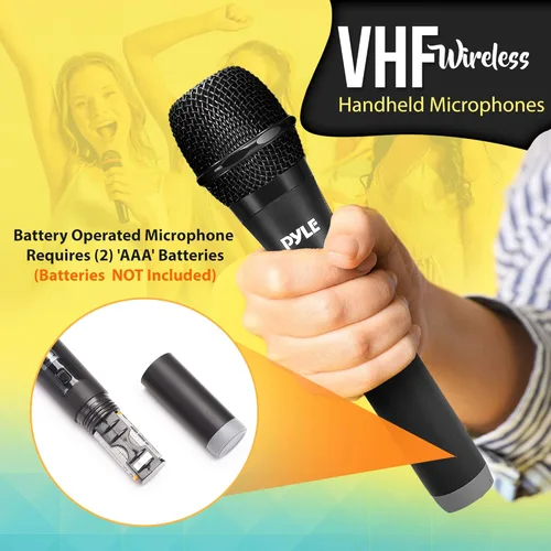 Vista 5 de Altavoz amplificador híbrido Bluetooth de 3000 W, preamplificador de alta potencia con 2 micrófonos de mano inalámbricos VHF, lectores