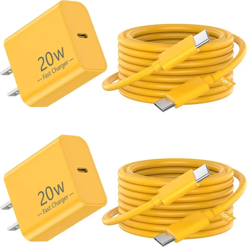 Vista 11 de Matsusho Cargador para iPhone 17, 16, 15, carga rápida, 10 pies, paquete de 2 cargadores de pared USB C de 20 W con cable de carga tipo C de 10 pies