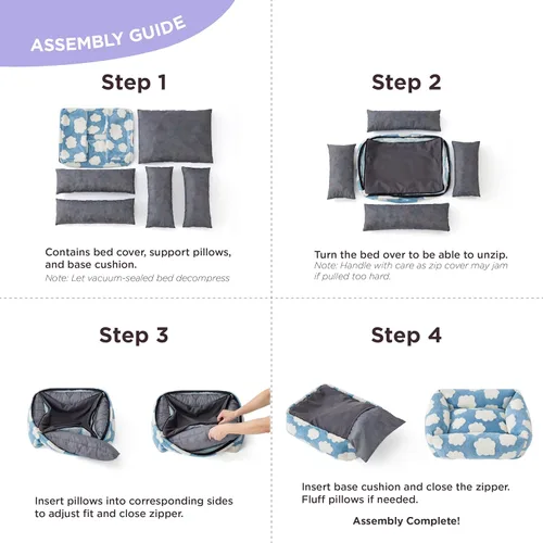 Vista 6 de LE SURE Bonita cama para perros y gatos pequeños, camas lavables para cachorros, acogedor sofá ortopédico rectangular para mascotas con felpa