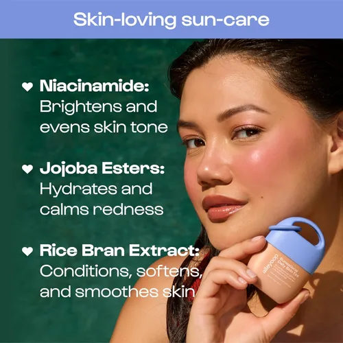 Vista 4 de Alleyoop Sunsational Crema hidratante teñida SPF 50 para rostro de amplio espectro – Protector solar facial 100% mineral con jojoba, protector solar
