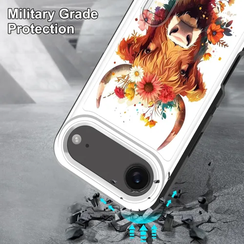 Vista 2 de Funda para iPhone Air con soporte integrado, a prueba de golpes, polvo y caídas, 3 capas, grado militar, funda protectora para iPhone Air de 6.5