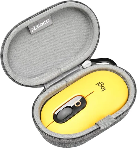 Vista 8 de RLSOCO Estuche de transporte para Logitech Pebble Mouse 2 M350s Slim/POP/Pebble Bluetooth Ratón inalámbrico con llavero (negro)