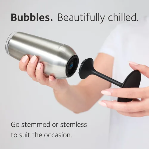 Vista 2 de Huski Copa de champán NUEVO Diseño galardonado con tallo desmontable Copa de champán de acero inoxidable premium con tapa Vaso aislante