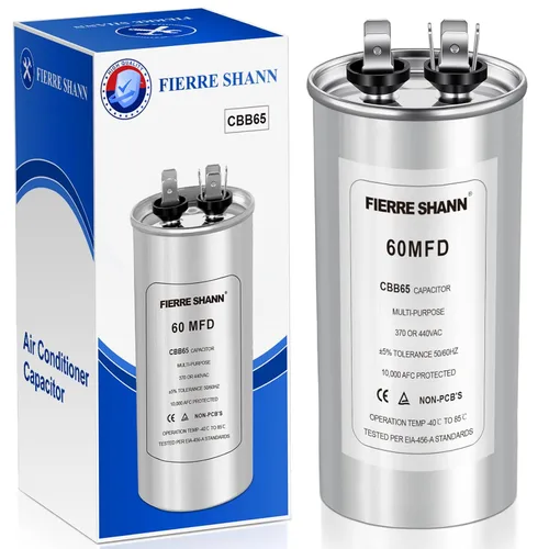 Vista 17 de Condensador de 25 uF/MFD para CA, 370 o 440 VCA CBB65 Condensadores redondos de doble funcionamiento para funcionamiento del motor de CA, arranque