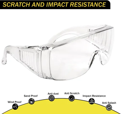 Vista 3 de Bulk Packs - Gafas de seguridad sobre anteojos (ANSI Z87, antiniebla, resistentes a los arañazos, protección UV)