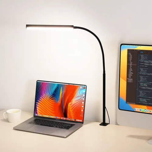 Lámpara de escritorio LED para oficina en casa, luz de escritorio ajustable y flexible para el cuidado de los ojos con 5 modos, 10 ajustes de FAPEMIH
