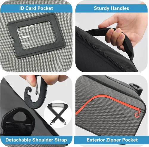 Vista 5 de Snowboard Bag with Wheels, Fully Padded Ski Bag for Air Travel 1680D Waterproof Fabric, Rolling Ski Travel Bag for Flying, Durable, Large Capacity