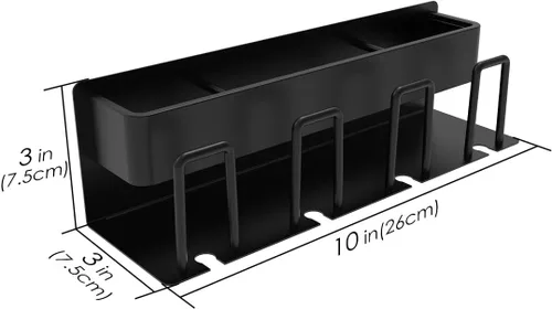 Vista 5 de Soporte para cepillo de dientes montado en la pared para baño, 4 tazas para cepillos de dientes y pasta de dientes, soporte para maquinilla
