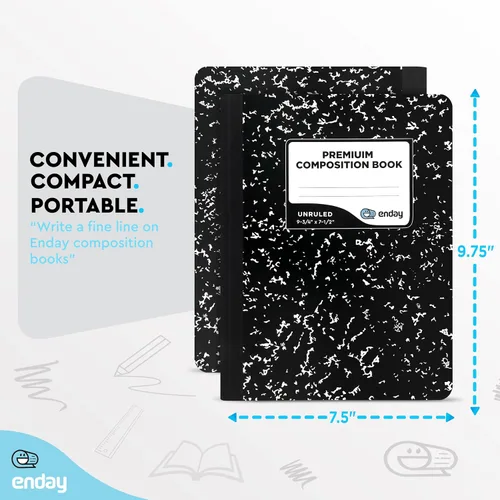 Vista 5 de Emraw Libro de composición de mármol negro, papel sin reglas, 100 hojas, para oficina, para dibujo de lácteos, notas, diarios, cuaderno