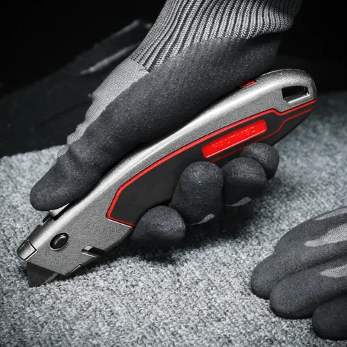 Vista 7 de HAUTMEC HT0311 - Cortador de caja de seguridad retráctil resistente, sistema dual retráctil automático con bloqueo de 3 posiciones, cortador