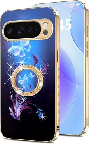 Vista 47 de nancheng for Google Pixel 6 Case for Girls Women Stylish Luxury Bees Design Case with Ring Stand Holder + Strap Lanyard Shockproof Protection Cover